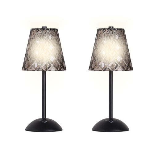 Classy Living Crystal Radiance Recharge LED Lamp/Set of 2, Black/Sm