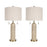 Classy Living Travertine Elegance 2Lt Lamp/Set of 2, Natural/Cream