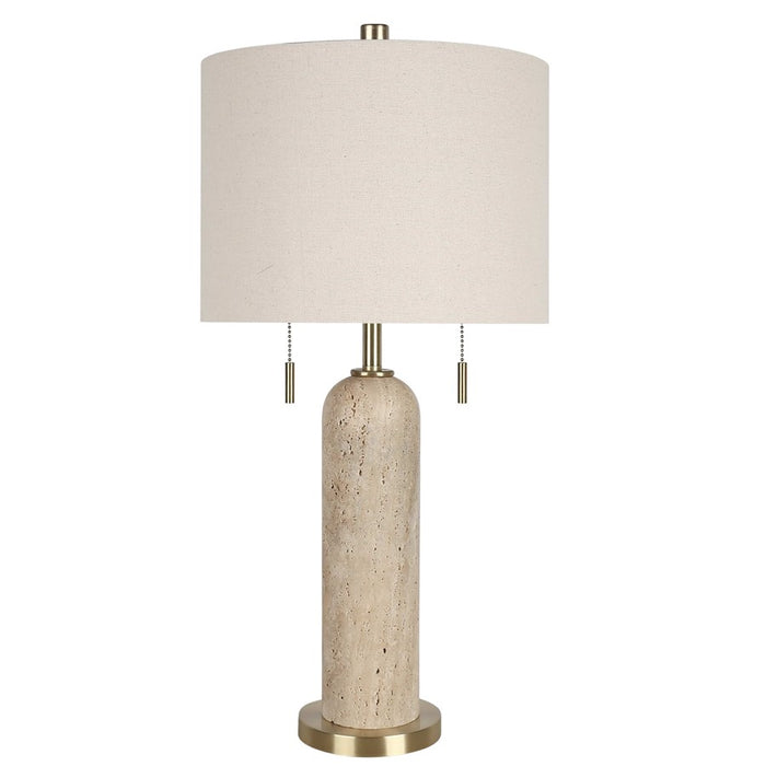 Classy Living Travertine Elegance 2Lt Lamp/Set of 2, Natural/Cream