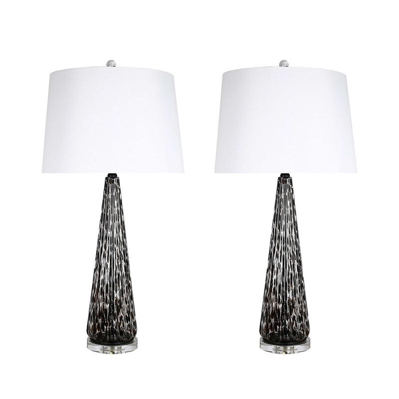 Classy Living Eclipse Radiance 1Lt Table Lamp/Set of 2, Black/White