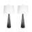 Classy Living Eclipse Radiance 1Lt Table Lamp/Set of 2, Black/White