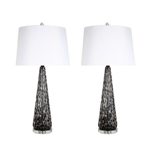 Classy Living Eclipse Radiance 1Lt Table Lamp/Set of 2, Black/White