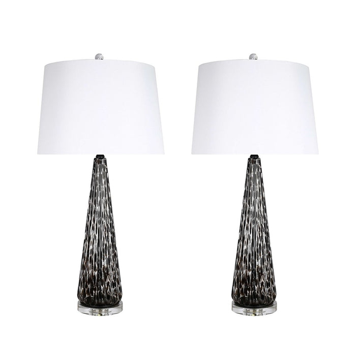 Classy Living Eclipse Radiance 1Lt Table Lamp/Set of 2, Black/White