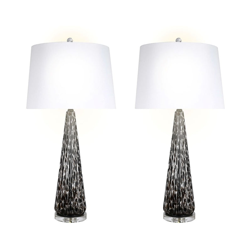Classy Living Eclipse Radiance 1Lt Table Lamp/Set of 2, Black/White