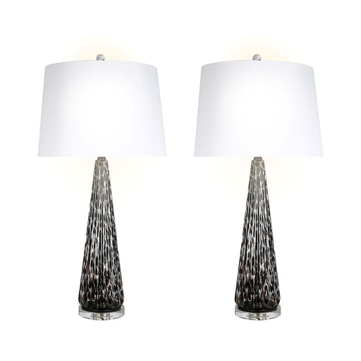 Classy Living Eclipse Radiance 1Lt Table Lamp/Set of 2, Black/White