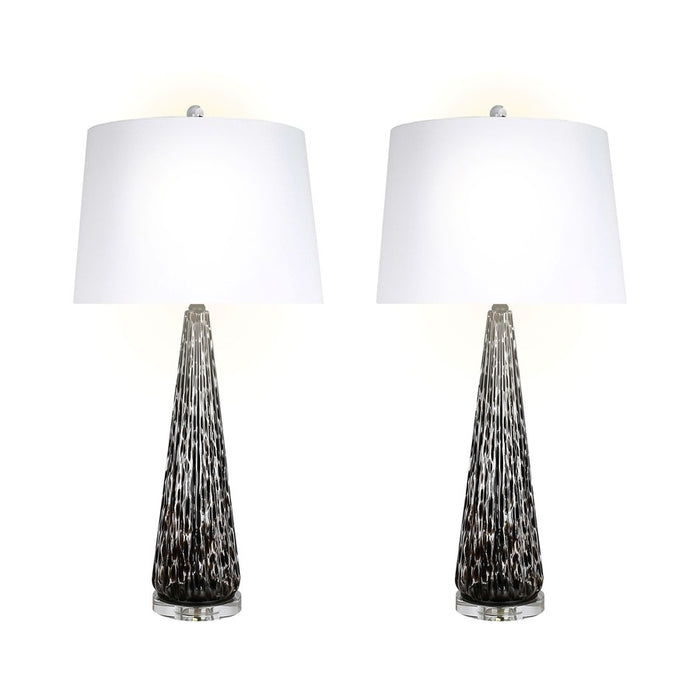 Classy Living Eclipse Radiance 1Lt Table Lamp/Set of 2, Black/White