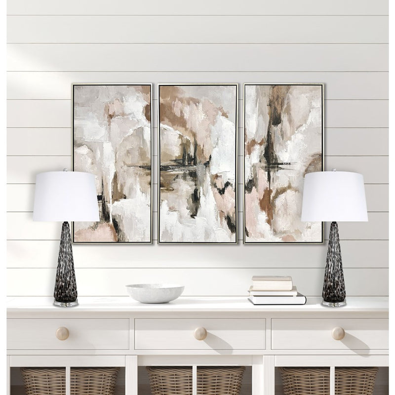 Classy Living Eclipse Radiance 1Lt Table Lamp/Set of 2, Black/White
