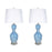 Classy Living Azure Elegance 1Lt Table Lamp/Set of 2, Blue, White/White