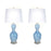 Classy Living Azure Elegance 1Lt Table Lamp/Set of 2, Blue, White/White