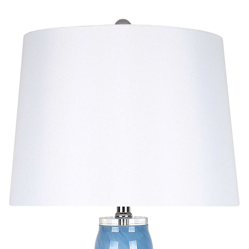 Classy Living Azure Elegance 1Lt Table Lamp/Set of 2, Blue, White/White