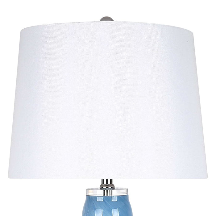 Classy Living Azure Elegance 1Lt Table Lamp/Set of 2, Blue, White/White
