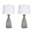 Classy Living Sage Elegance Art Glass Table Lamp/Set of 2, Sage/White