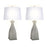 Classy Living Sage Elegance Art Glass Table Lamp/Set of 2, Sage/White