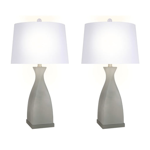Classy Living Sage Elegance Art Glass Table Lamp/Set of 2, Sage/White