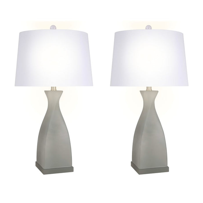 Classy Living Sage Elegance Art Glass Table Lamp/Set of 2, Sage/White