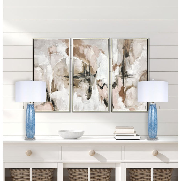 Classy Living Azure Drift 2Lt Table Lamp/Set of 2, Blue, White/White