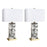 Classy Living Alabaster Mosaic 1Lt Table Lamp/Set of 2, Natural/White
