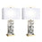 Classy Living Alabaster Mosaic 1Lt Table Lamp/Set of 2, Natural/White