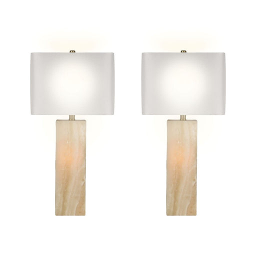 Classy Living Luminous Alabaster Lamp & Night Light Set, Natural