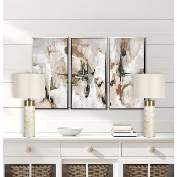Classy Living Luminous Shell Table Lamp/Set of 2, Natural/Off White