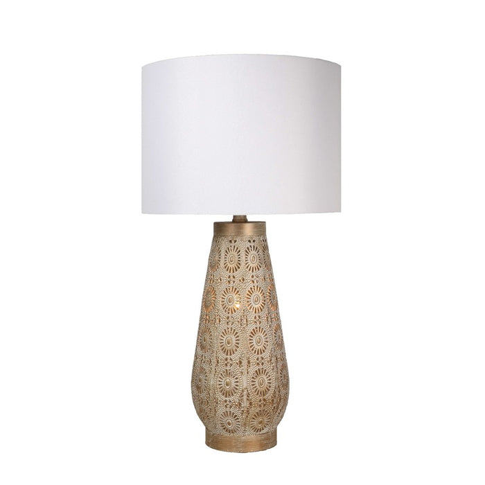 Classy Living Celestial Carve Laser Cut Lamp & Night Light Set, Tan