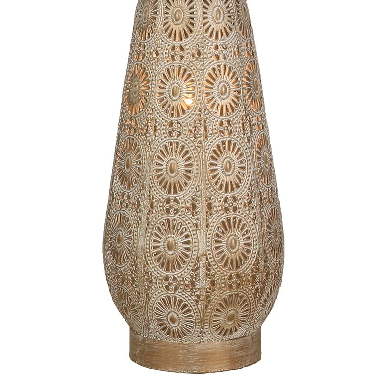 Classy Living Celestial Carve Laser Cut Lamp & Night Light Set, Tan