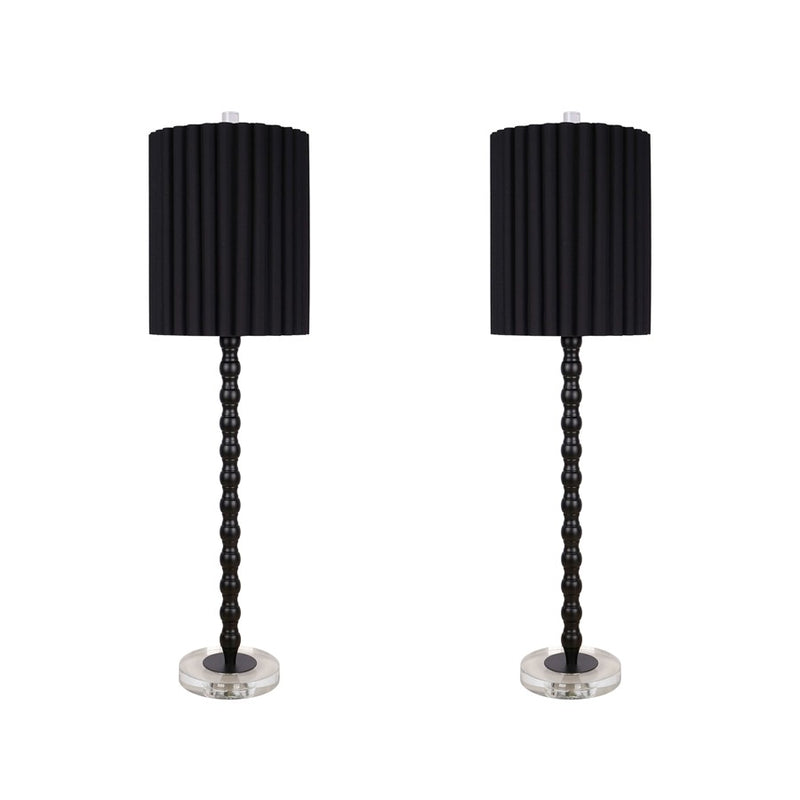 Classy Living Obsidian Elegance Table Lamp/Set of 2, Black/Black