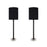 Classy Living Obsidian Elegance Table Lamp/Set of 2, Black/Black