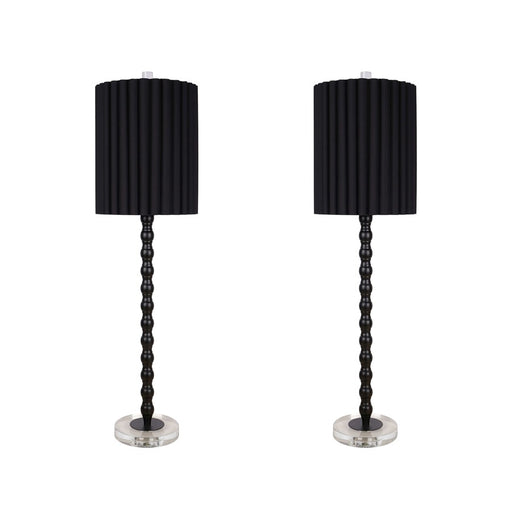 Classy Living Obsidian Elegance Table Lamp/Set of 2, Black/Black