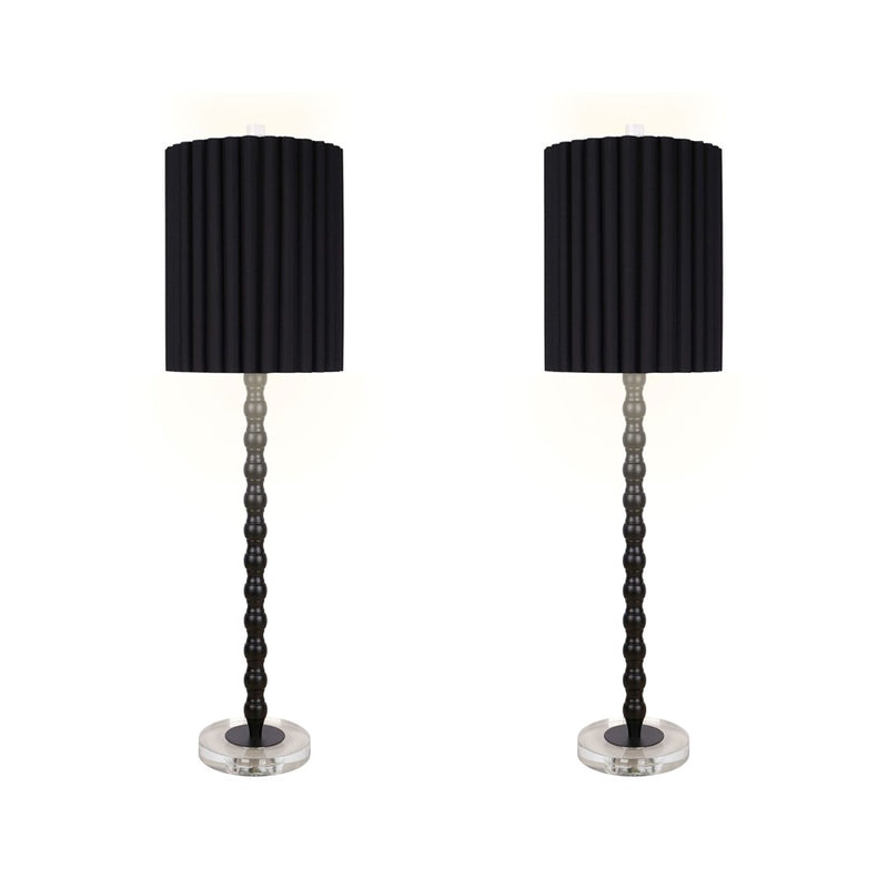 Classy Living Obsidian Elegance Table Lamp/Set of 2, Black/Black