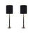 Classy Living Obsidian Elegance Table Lamp/Set of 2, Black/Black