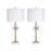 Classy Living Crystal Bloom 1Lt Table Lamp/Set of 2, Gold/White
