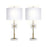 Classy Living Crystal Bloom 1Lt Table Lamp/Set of 2, Gold/White