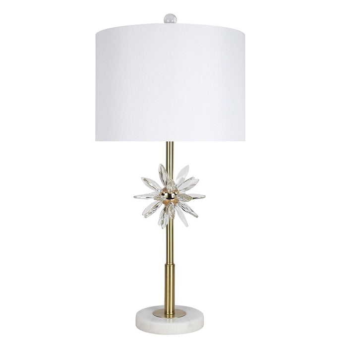 Classy Living Crystal Bloom 1Lt Table Lamp/Set of 2, Gold/White