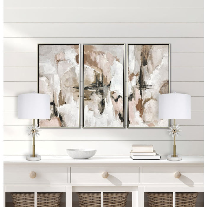 Classy Living Crystal Bloom 1Lt Table Lamp/Set of 2, Gold/White