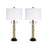Classy Living Twist Elegance 2Lt Table Lamp/Set of 2, Black, Gold/White