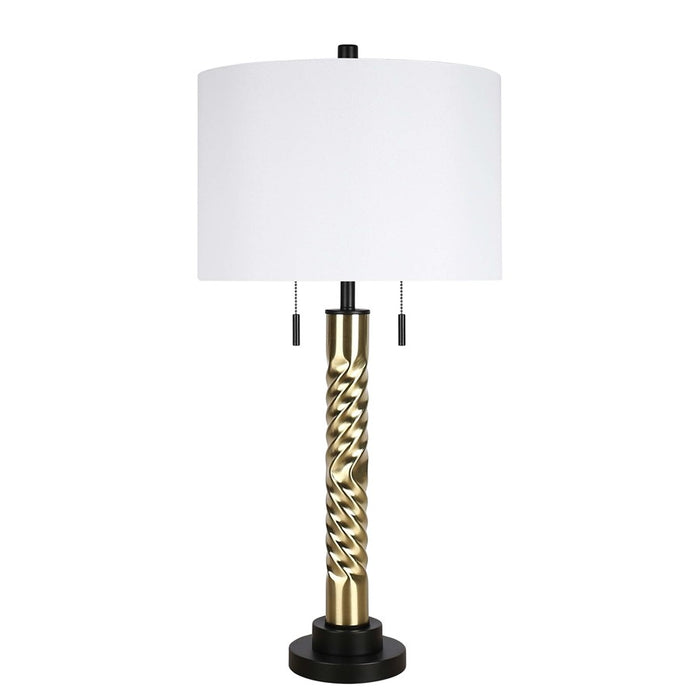 Classy Living Twist Elegance 2Lt Table Lamp/Set of 2, Black, Gold/White