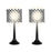 Classy Living Crystal Lattice Radiance Table Lamp/Set of 2, Black/Clear