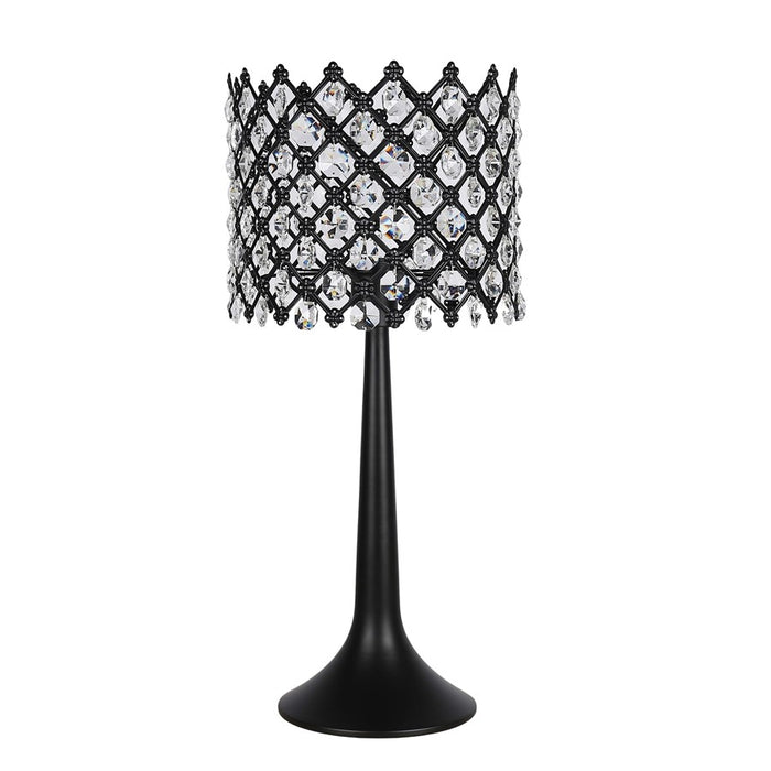 Classy Living Crystal Lattice Radiance Table Lamp/Set of 2, Black/Clear