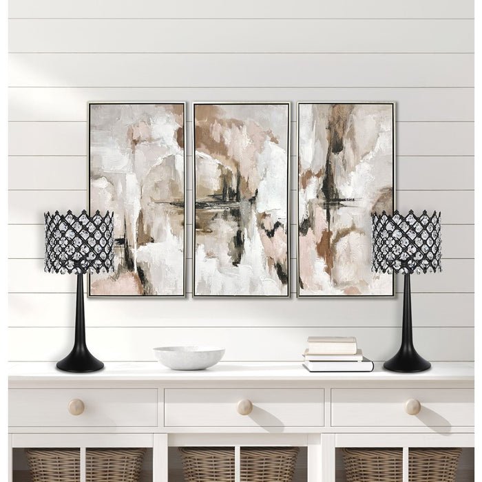 Classy Living Crystal Lattice Radiance Table Lamp/Set of 2, Black/Clear