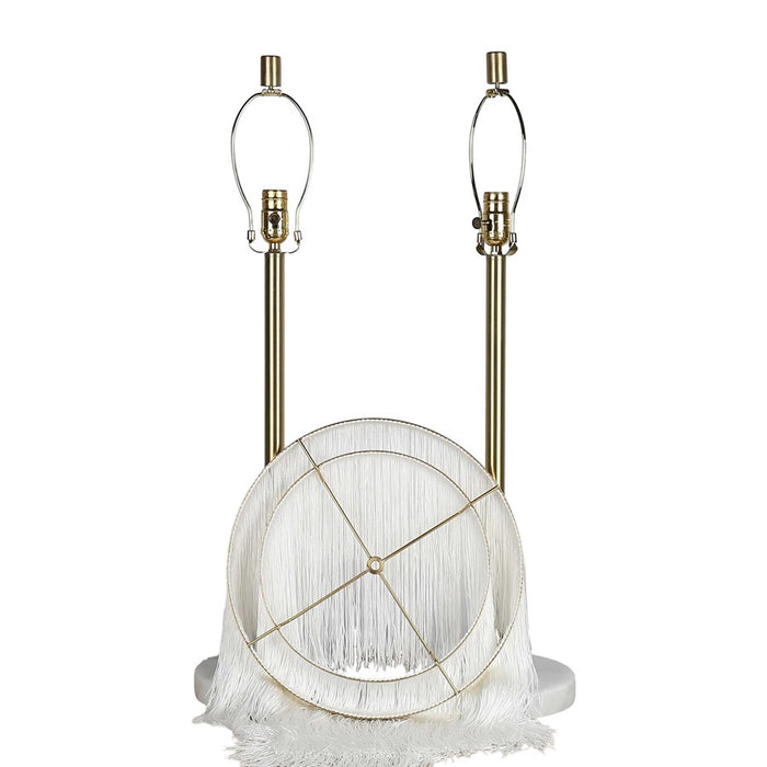 Classy Living Tassel Elegance 1Lt Table Lamp/Set of 2, Gold/White