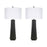 Classy Living Obsidian Glo 1Lt Table Lamp/Set of 2, Black/White