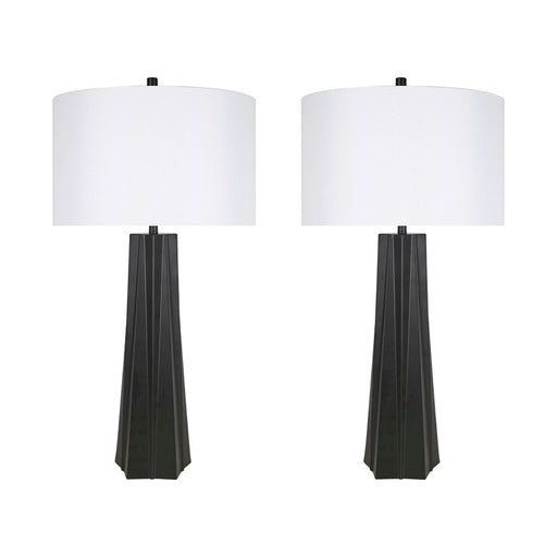 Classy Living Obsidian Glo 1Lt Table Lamp/Set of 2, Black/White