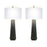 Classy Living Obsidian Glo 1Lt Table Lamp/Set of 2, Black/White