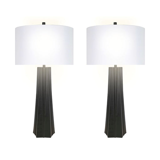 Classy Living Obsidian Glo 1Lt Table Lamp/Set of 2, Black/White