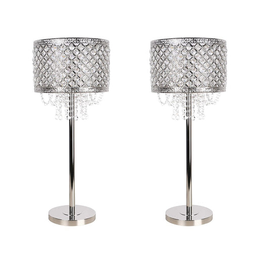 Classy Living Crystal Elegance 1Lt Table Lamp/Set of 2, Nickel/Clear
