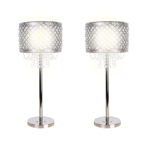 Classy Living Crystal Elegance 1Lt Table Lamp/Set of 2, Nickel/Clear
