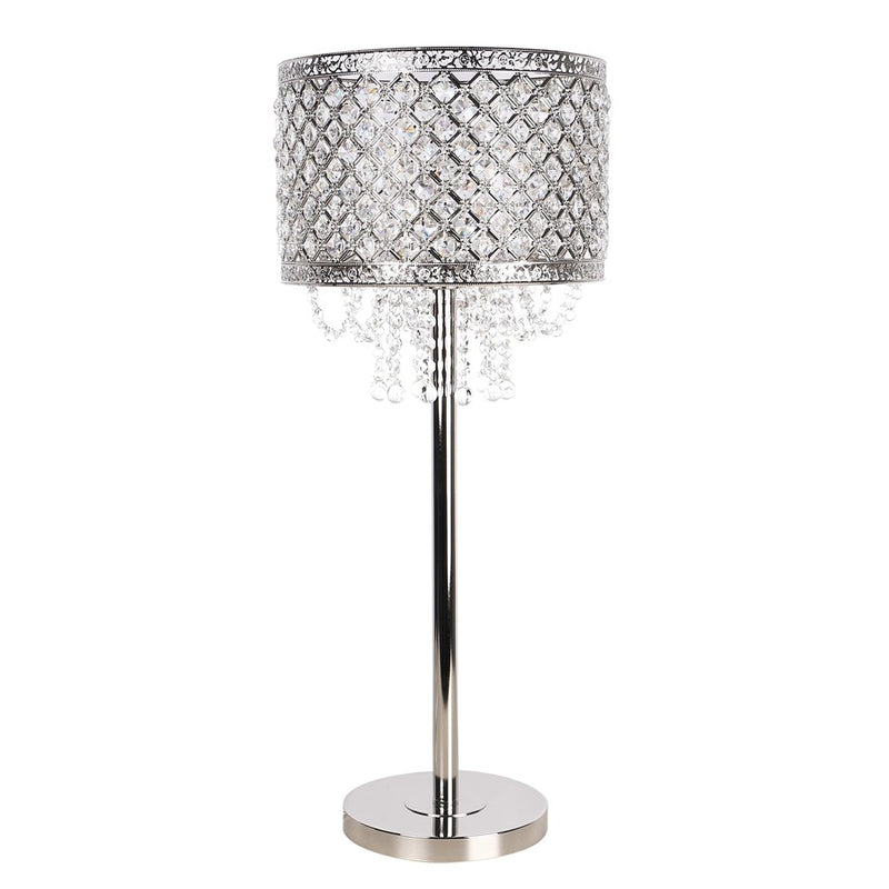 Classy Living Crystal Elegance 1Lt Table Lamp/Set of 2, Nickel/Clear