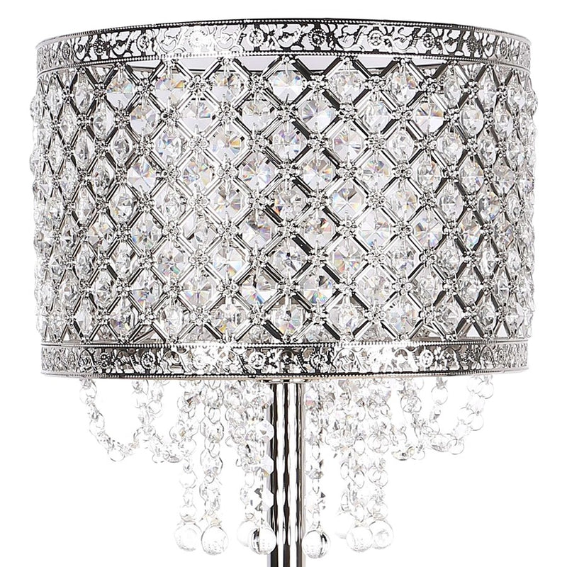 Classy Living Crystal Elegance 1Lt Table Lamp/Set of 2, Nickel/Clear
