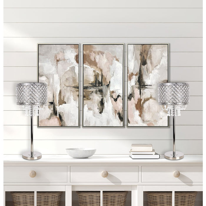 Classy Living Crystal Elegance 1Lt Table Lamp/Set of 2, Nickel/Clear